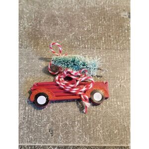 Red truck pine tree ornament Xmas decor